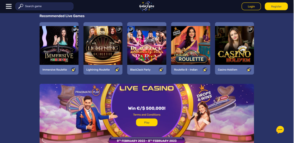 Galaxyno casino Online games