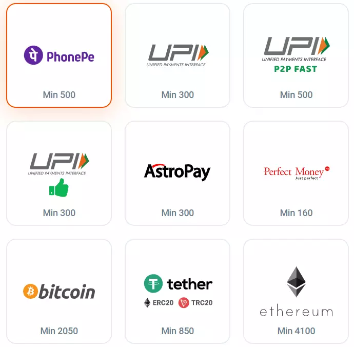 Deposit Methods
